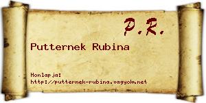 Putternek Rubina névjegykártya